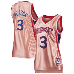 Allen Iverson Philadelphia Captivating 76ers Women's 75th Anniversary Rose Gold 1996 Swingman Jersey Pink Proven quality! Invest in this reliable jersey.