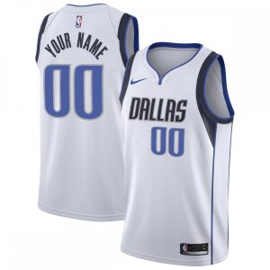 Dallas Mavericks Nike 2020/21 Swingman Custom Jersey Association Edition Fabulous White Customizable! Personalize this great jersey.