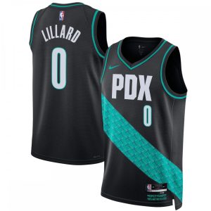 Damian Superb Lillard Portland Trail Blazers Nike Unisex 2022/23 Swingman Jersey City Edition Black High - demand item! Order this sought - after jersey immediately.