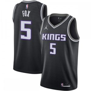 De'Aaron Fox Sacramento Kings Jordan Brand Logo Magnificent 2020/21 Swingman Jersey Statement Edition Black Limited stock! Be quick and grab this must - have jersey to support your team.