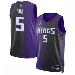 De'Aaron Fox Sacramento Kings Jordan Gorgeous Brand Unisex Swingman Jersey Statement Edition Purple Collectors