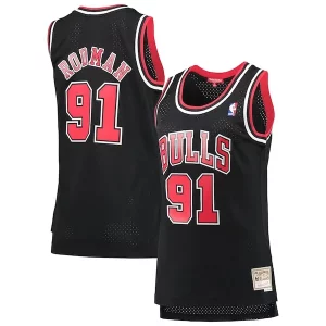 Dennis Stylish Rodman Chicago Bulls Women's Hardwood Classics Swingman Jersey Black Sports fans