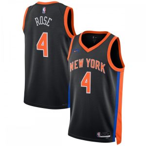 Derrick Rose New York Knicks Nike Unisex 2022/23 Swingman Jersey City Edition Magnificent Black Sports fans