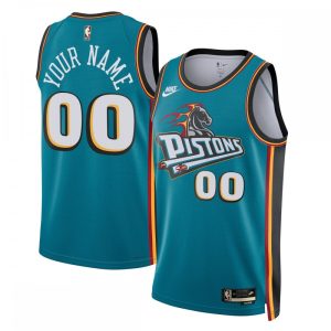 Detroit Pistons Nike Unisex Exceptional 2022/23 Custom Swingman Jersey Classic Edition Teal Authentic look! Wear this genuine jersey.