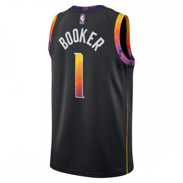 Devin Booker Phoenix Suns Jordan Luxurious Brand 2022/23 Statement Edition Swingman Jersey Black - Image 3