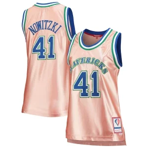 Dirk Nowitzki Dallas Mavericks Women's 75th Anniversary Unique Rose Gold 1998 Swingman Jersey Pink Perfect fit! Order this comfortable jersey.