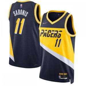 Domantas Gorgeous Sabonis Indiana Pacers Nike 2021/22 Swingman Jersey City Edition Navy Collectors