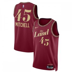 Donovan Mitchell Cleveland Cavaliers Nike Unisex 2023/24 Swingman Jersey Wine City Edition Refined High - demand item! Order this sought - after jersey immediately.