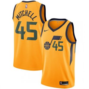 Donovan Mitchell Dashing Utah Jazz Nike Replica Swingman Jersey Statement Edition Gold Unbeatable style! Get this stylish jersey now.