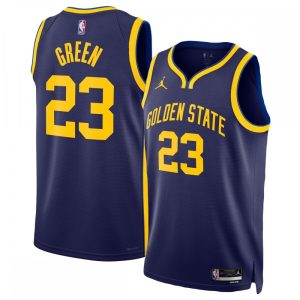 Draymond Green Golden Top - notch State Warriors Jordan Brand Unisex 2022/23 Swingman Badge Jersey Statement Edition Navy Collector's item! A rare addition to any collection.