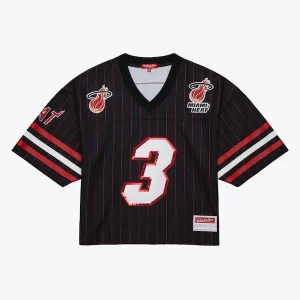 Dwyane Prime Wade Miami Heat x DANNIJO Women's Cropped Football Fashion Jersey Black Perfect fit! Order this comfortable jersey.