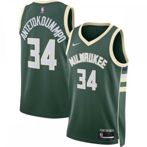 Giannis Remarkable Antetokounmpo Milwaukee Bucks Nike Unisex 2022/23 Swingman Jersey Icon Edition Hunter Green High - demand item! Order this sought - after jersey immediately.