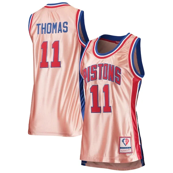 Isiah Thomas Detroit Pistons Women's 75th Anniversary Rose Gold 1982 Swingman Jersey Sophisticated Pink Trending now! Grab this hot jersey while you can.
