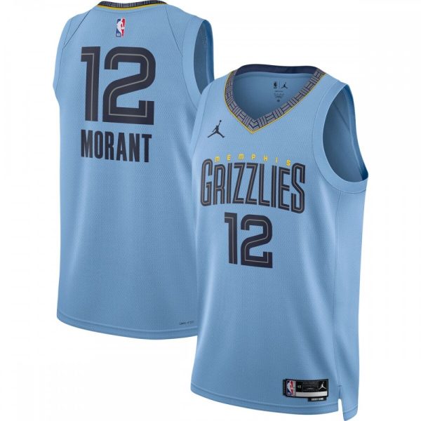 Ja Morant Memphis Grizzlies Jordan Brand 2022/23 Statement Elegant Edition Swingman Jersey Light Blue High - demand item! Order this sought - after jersey immediately.