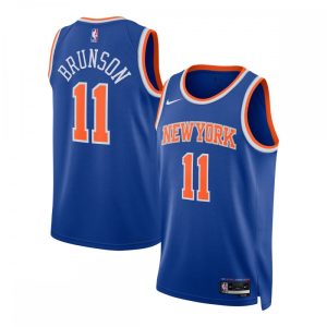 Jalen Brunson New York Knicks Nike Unisex High - quality Swingman Jersey Icon Edition Blue Trending now! Grab this hot jersey while you can.