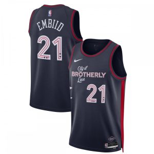 Joel Embiid Philadelphia 76ers Nike Unisex 2023/24 Swingman Jersey Exceptional Navy City Edition Be a part of the action! Get this game - ready jersey.
