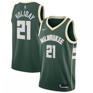 Jrue Holiday Milwaukee Outstanding Bucks Nike 2020/21 Swingman Jersey Hunter Green Icon Edition Retailers