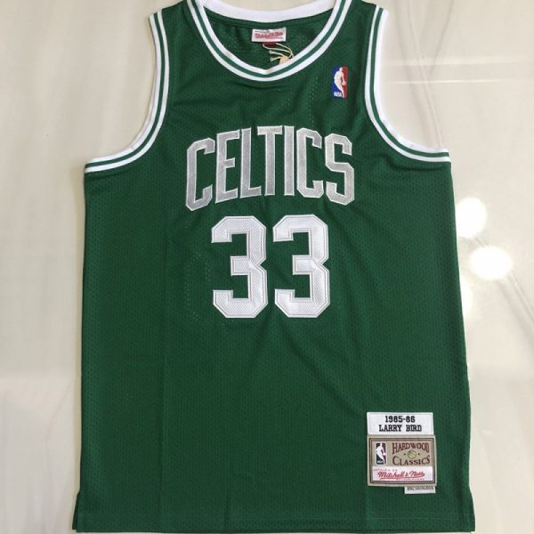 Larry Bird Boston Celtics Throwback Fantastic 1985 86 Hardwood Classics Jersey Kelly Green - Image 2