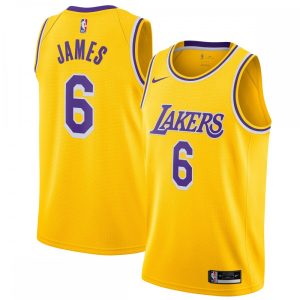 LeBron James Los Angeles Lakers Nike 2021/22 Glamorous #6 Swingman Player Jersey Gold Icon Edition High - demand item! Order this sought - after jersey immediately.