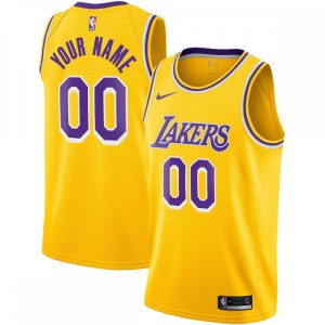 Los Angeles Lakers Nike Custom Swingman Jersey Elegant Gold Icon Edition Sports fans