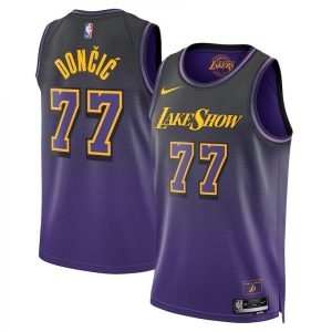 Los Angeles Lakers Unisex Nike City High - quality Edition Swingman Jersey 2024 Purple Luka Dončić Team spirit! Show it off with this awesome jersey.