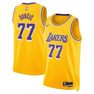 Los Angeles Lakers Unisex Nike Icon Edition Swingman Jersey Gold Splendid Luka Dončić Stand out from the crowd! Wear this eye - catching jersey.