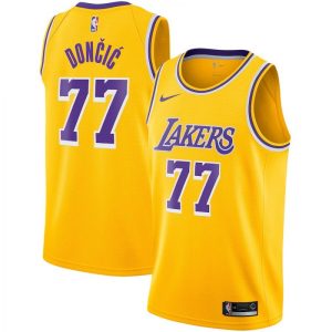 Los Angeles Lakers Youth Amazing Nike Icon Edition Swingman Jersey Gold Luka Dončić High - demand item! Order this sought - after jersey immediately.