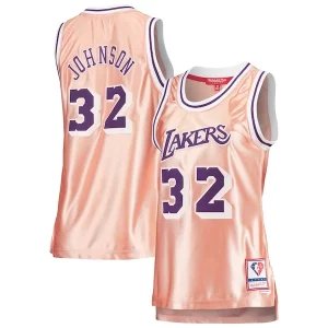 Magic Johnson Los Angeles Lakers Women's 75th Anniversary Rose Gold 1984 Swingman Jersey Phenomenal Pink Act fast! Only a handful left. Secure this amazing jersey now.