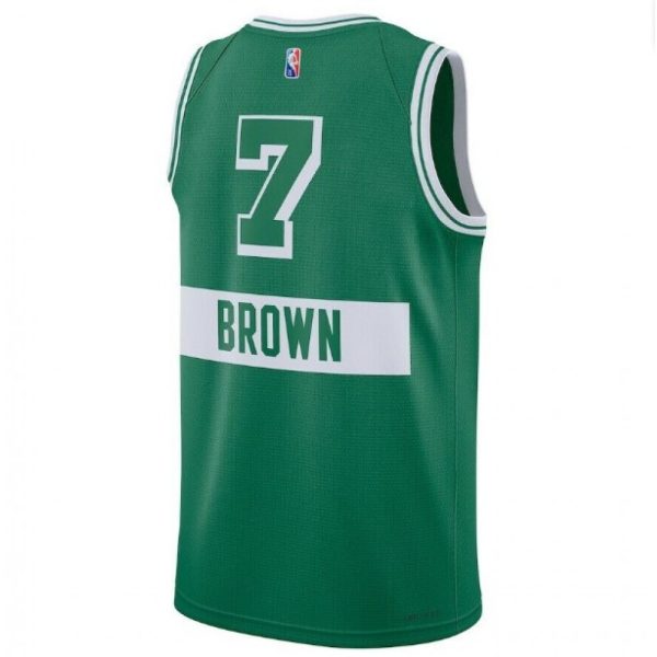 Men's Boston Celtics Jaylen Brown Impressive #7 Nike Green 2021/22 Swingman Jersey City Edition - Image 3