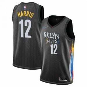 Men's Brooklyn Nets Joe Harris #12 Alluring Nike Black 2020/21 Swingman Jersey City Edition Sports enthusiasts