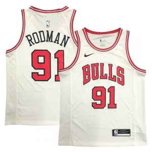 Men's Chicago Bulls Dennis Rodman #91 Nike White Charming Swingman Jersey Association Edition Time - sensitive! Order now before the deal expires.