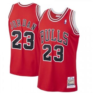Men's Chicago Bulls Michael Jordan #23 Throwback Red 1997 98 Hardwood Classics Impressive Player Jersey Experience luxury! Order this high - end jersey.