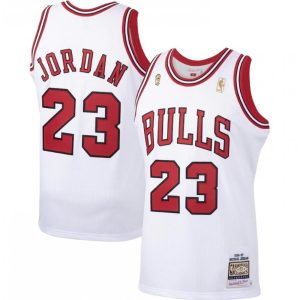 Men's Chicago Bulls Michael Jordan #23 Throwback White 1996 97 Hardwood Classics Player Jersey Remarkable Time - sensitive! Order now before the deal expires.