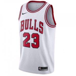 Men's Chicago Bulls Michael Jordan #23 White Premium - grade Replica Swingman Jersey Association Edition Proven quality! Invest in this reliable jersey.