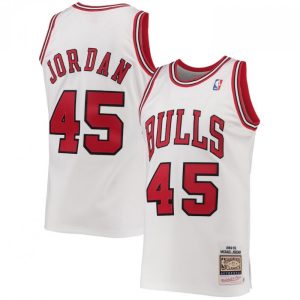Men's Chicago Bulls Michael Jordan #45 Throwback White 1994 95 Alluring Hardwood Classics Player Jersey For the true fans! Secure this authentic jersey now.