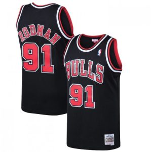 Men's Chicago Bulls Notable Dennis Rodman #91 Throwback Black 97 98 Hardwood Classics Swingman Jersey Be the first! Order this trendy jersey ahead of the crowd.