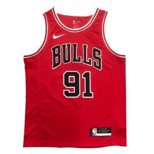 Men's Chicago Bulls Refined Dennis Rodman #91 Nike Red Swingman Jersey Icon Edition Enhance your game - day look! Get this fashionable jersey.