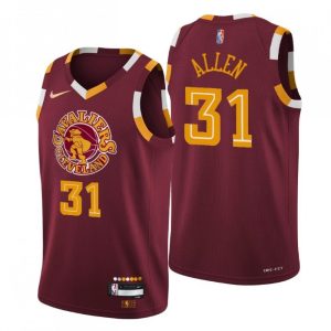 Men's Cleveland Cavaliers Jarrett Allen #31 Nike Wine 2021/22 Swingman NBA Jersey City Premium - grade Edition Exclusive design! Own a jersey like no other.