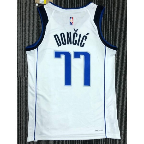 Men's Dallas Mavericks Luka Doncic #77 Nike White 2021/22 Swingman NBA Jersey Icon Edition Superb - Image 2
