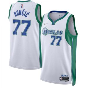 Men's Dallas Mavericks Luka Doncic #77 White 2021/22 Swingman Jersey City Edition High - quality Customizable! Personalize this great jersey.