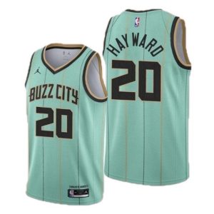 Men's Dashing Charlotte Hornets Hayward #20 Jordan Green Swingman Jersey Association Edition Limited stock! Be quick and grab this must - have jersey to support your team.