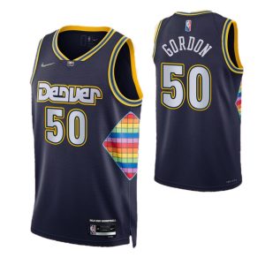 Men's Denver Nuggets Aaron Gordon #50 Nike Navy 2021/22 Swingman Amazing NBA Jersey City Edition Exclusive design! Own a jersey like no other.