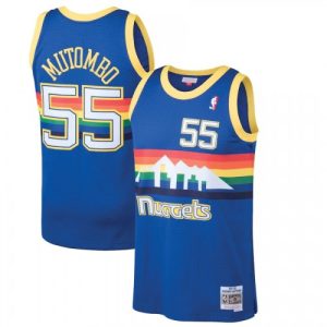 Men's Denver Nuggets Dikembe Mutombo #55 Blue 91 Impressive 92 Hardwood Classics Swingman Jersey Show your dedication! Own this special jersey for your team.