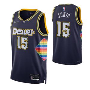 Men's Denver Nuggets Nikola Jokic #15 Nike Navy 2021/22 Swingman NBA Jersey City Impressive Edition High - demand item! Order this sought - after jersey immediately.