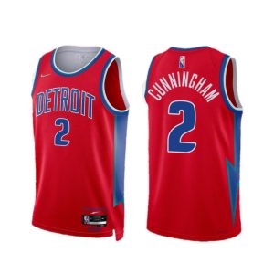 Men's Detroit Pistons Cade Cunningham #2 Nike Red Sophisticated 2021/22 Swingman NBA Jersey City Edition Enhance your game - day look! Get this fashionable jersey.