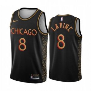 Men's Distinguished Chicago Bulls Zach LaVine #8 Nike Black 2020/21 Swingman Jersey City Edition Sports fans