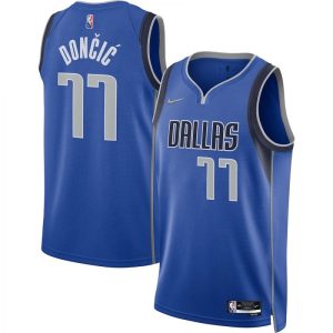 Men's Exquisite Dallas Mavericks Luka Doncic #77 Blue 2021/22 Swingman Jersey Icon Edition Exclusive design! Own a jersey like no other.