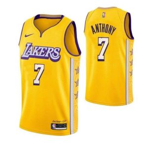 Men's Glamorous Los Angeles Lakers Carmelo Anthony #7 Nike Yellow Swingman NBA Jersey City Edition Customizable! Personalize this great jersey.