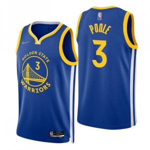 Men's Golden Fantastic State Warriors Jordan Poole #3 Nike Royal 2021/22 Swingman Jersey Icon Edition Sports enthusiasts