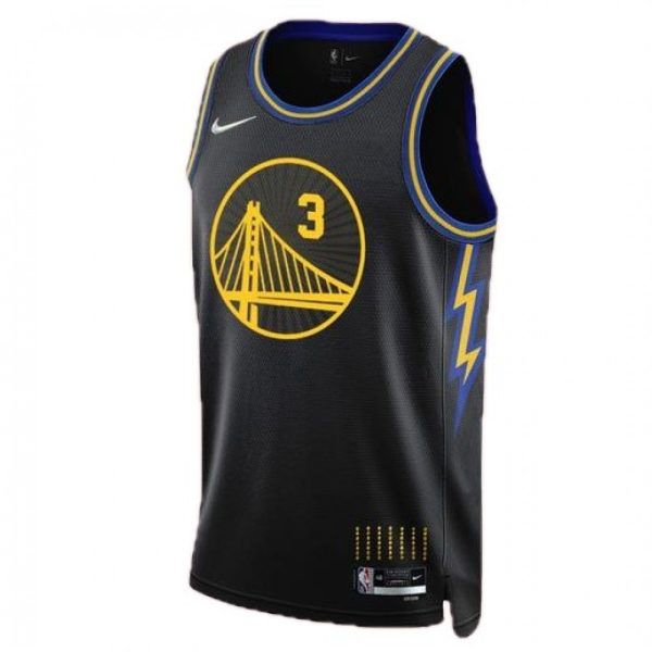 Men's Golden State Superb Warriors Jordan Poole #3 Black 2021/22 Swingman Jersey City Edition - Image 3
